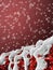 Background of a poinsettia Christmas tree in snow