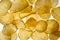 Background of Potato chips seen in transparency