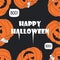 Background with pumpkins and text. Happy Halloween