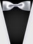 Background with realistic white bow tie and white frock coat