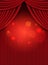 Background with red curtain. Design for presentation, concert, show