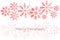 Background with red snowflakes on white, Merry Christmas stock vector illustration