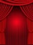 Background with red theatre curtain