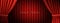 Background with red velvet curtain. Theatrical drapes