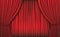 Background with red velvet curtain. Vector .