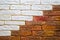 Background with red and white bricks lined diagonally