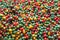 Background of red yellow green cherry tomatoes, upper view. 1000 fresh tomatoes for publication, poster, screensaver