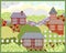 Background retro patchwork summer nature landscape picture