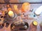 Background ritual healing, crystals, stones, candles
