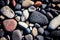 background of river pebbles close-up. 3d illustration. Generative AI