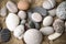 Background rocks and sand closeup