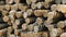 Background of rusty steel rods in a bundle