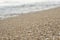 Background of sand on the beach near sea or ocean.