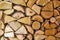 background of sawn firewood