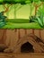 Background scene with underground cave in jungle