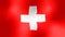 Background seamless loop video full HD swiss flag waving in wind - symbol of Switzerland