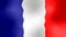 Background seamless loop video waving french flag - france - color blue white red