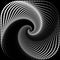 A background several dotted circles wrapped around each other in a spiral shape