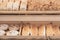 Background - shelves in a bakery with fresh bread