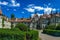 Background of Shenborn Castle in the Ukrainian Carpathian Mountains.