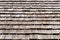 Background of Shingle aged wooden roof detail