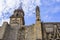 Background side view of the facade of the cathedral of San Salvador in Jerez de la Frontera, Spain