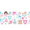 Background with simple baby symbols