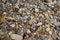 Background with small randomly scattered pebbles of river marble