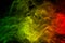 Background smoke curves and wave reggae colors green, yellow, red colored in flag of reggae music