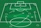 Background of soccer team formation and tactic drawing on the green football board