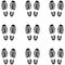 Background of the sole of men`s shoes. Hand drawn  print shoes and bare feet. Doodle formation of soldiers