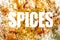 Background of spilled spices