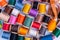 Background Spool of sewing threads colorful sort
