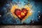 background Spray painted heart mural