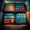 Background of Stack of Containers at a Port