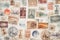 Background with stamps of travel, countries. Seamless pattern, travel print