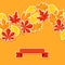Background with stickers autumn leaves