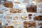 Background of stone wall texture for design in your work backdrop concept.