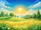 background Sun Drenched Meadow