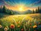 background Sun Drenched Meadow