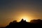 Background sunset mountain Pedra da Gavea, Two brothers, Ipanema, Leblon, Rio de Janeiro