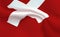 Background Switzerland Flag in folds. Swiss honor, helvetic banner. Pennant with cross up-close, standard Swiss Confederation.