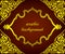 Background with symmetrical floral golden pattern in Arabian style. Mockup for banner. Vector illustration.