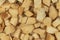 Background texture of baked crackers. heap small pieces dried bread. crumbs of bread croutons