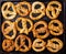 Background texture of pretzels. Oktoberfest.