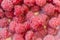 Background texture of raspberry frozen.