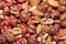 Background texture of roasted mixed nuts