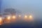 Background traffic jams in foggy night