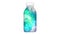 Background with transparent bottle with animated blue and green smoke inside