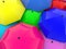 Background of umbrellas of different colors